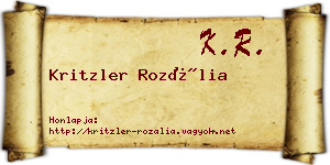 Kritzler Rozália névjegykártya