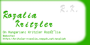 rozalia kritzler business card